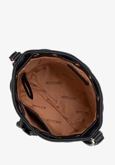 Wittchen Dames Bucket Bag in Eco-leer met Monogram Zwart - Image 3