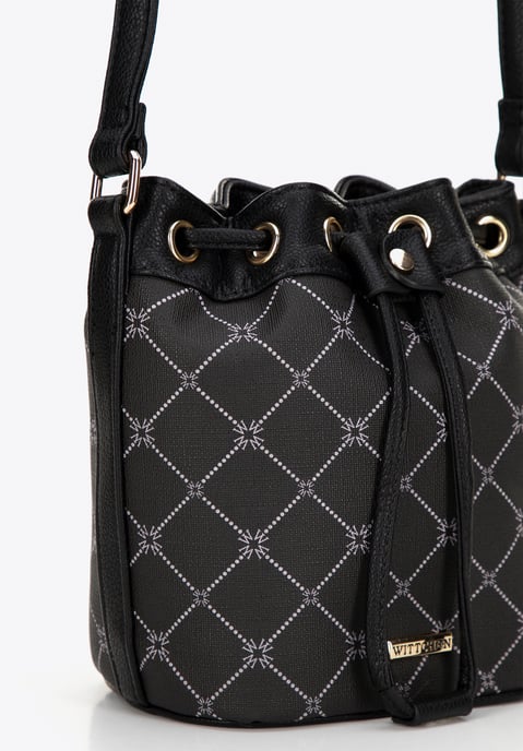 Wittchen Dames Bucket Bag in Eco-leer met Monogram Zwart - Image 4