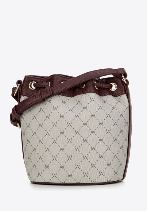 Wittchen Dames Bucket Bag in Eco-leer met Monogram Grijs en Bordeaux Grijs en - Image 2