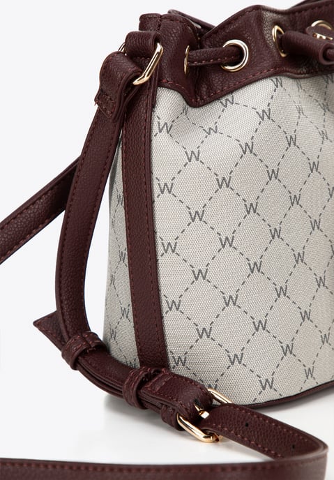 Wittchen Dames Bucket Bag in Eco-leer met Monogram Grijs en Bordeaux Grijs en - Image 4
