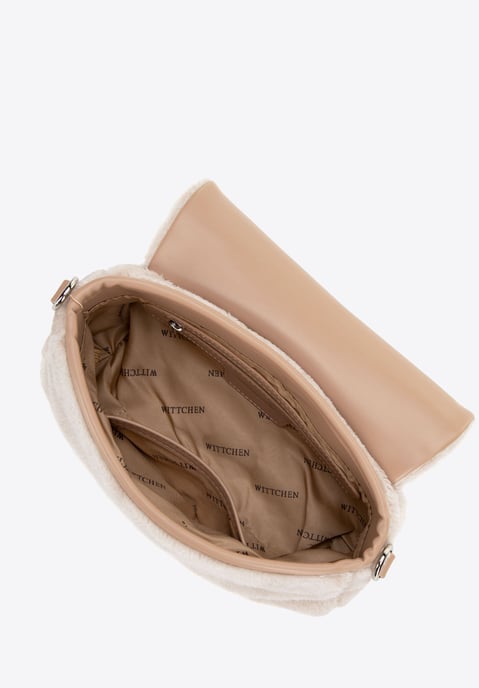 Wittchen Dames Messenger Bag met Bont, Crème - Image 3