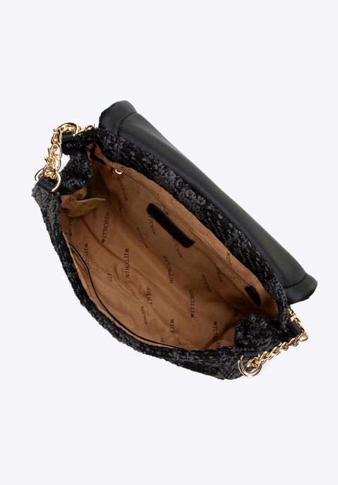Wittchen Dames Bouclé Messenger Bag, Zwart, Polyester - Image 3