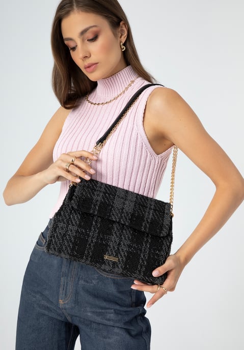 Wittchen Dames Bouclé Messenger Bag, Zwart, Polyester - Image 5