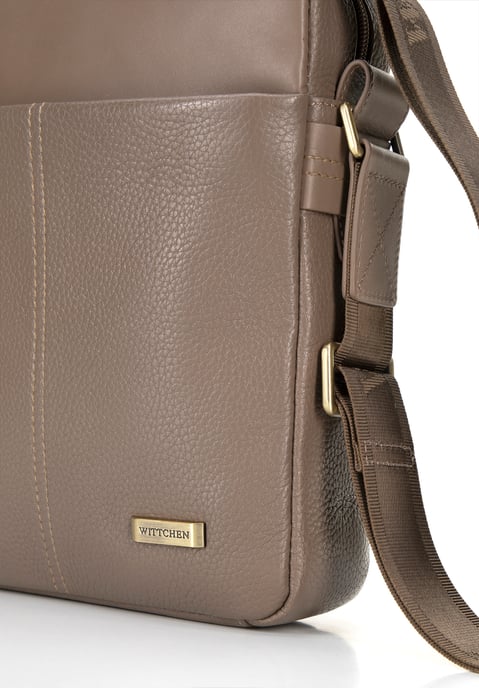 Wittchen Men's Dual-Texture Leather Messenger Bag in Taupe Taupe - Image 5