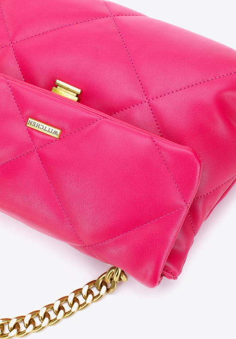 Wittchen Women's Messenger Bag made of soft eco-leather quilted with a chain - Image 3