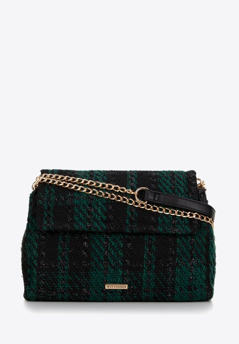 Wittchen Women's Bouclé Messenger Bag in Black and Green Polyester - Image 2