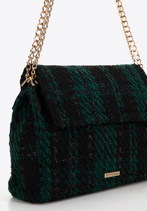 Wittchen Women's Bouclé Messenger Bag in Black and Green Polyester - Image 4