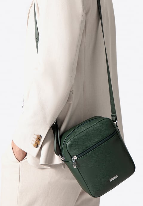 Wittchen Men's Small Messenger Bag in Green Eco-leather - Image 1