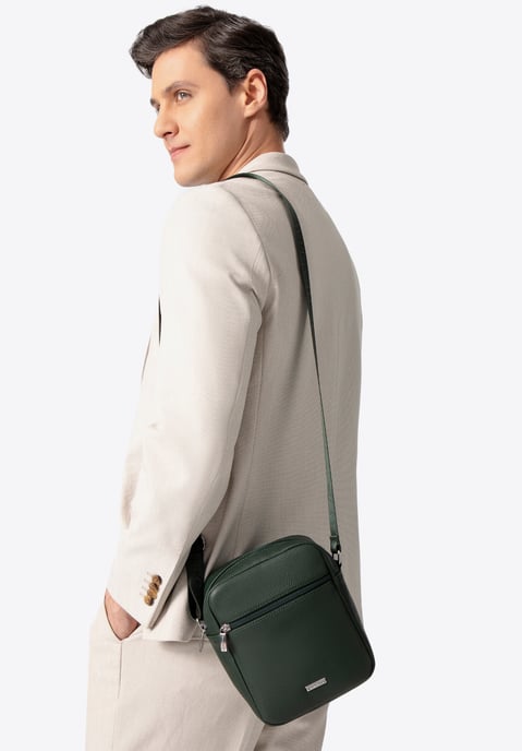 Wittchen Men's Small Messenger Bag in Green Eco-leather - Image 2