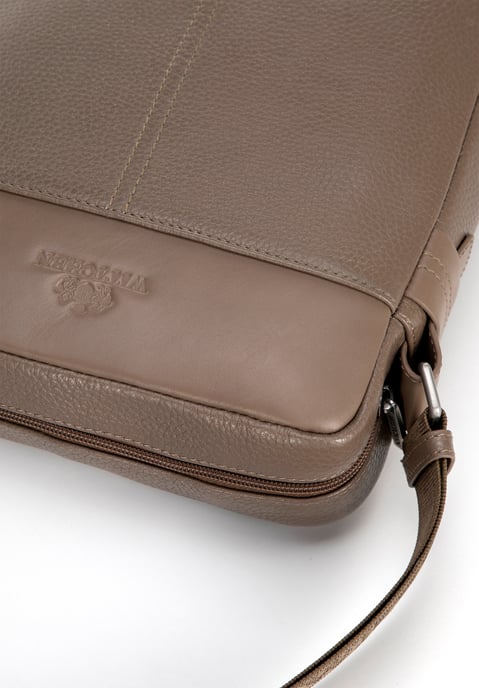 Wittchen Men's Genuine Leather Messenger Bag Large Taupe Taupe Genuine Leather - Image 3