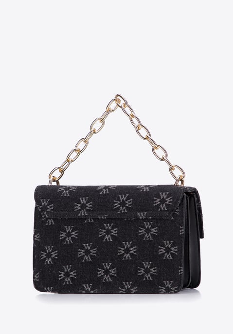Wittchen Dames denim messenger bag met monogram, little black dress - Image 1