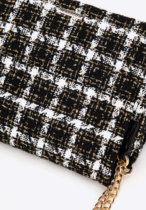 Wittchen Dames Bouclé Messenger Bag in Zwart en Wit Polyester - Image 4