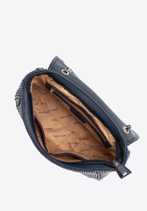 Wittchen Women's Crossbody Bag in Eco-leather with Chain Navy Blue Eco-leather - Image 2