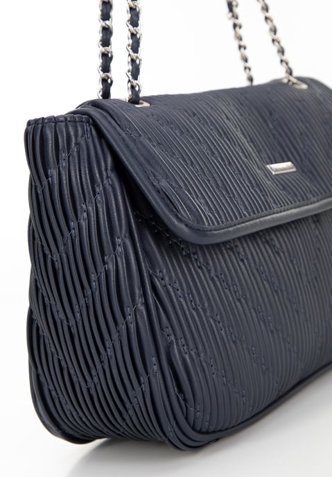 Wittchen Women's Crossbody Bag in Eco-leather with Chain Navy Blue Eco-leather - Image 3