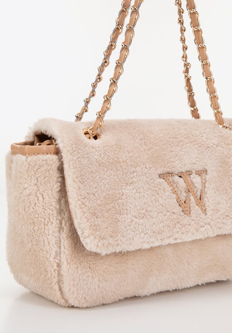 Wittchen Dames Crossbody Tas met Bont, Crème - Image 4