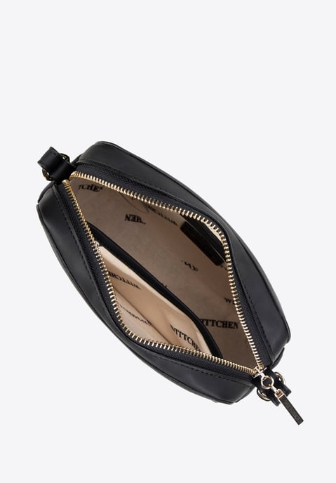 Wittchen Dames crossbody tas van jacquard en eco-leer, zwart en roze - Image 2