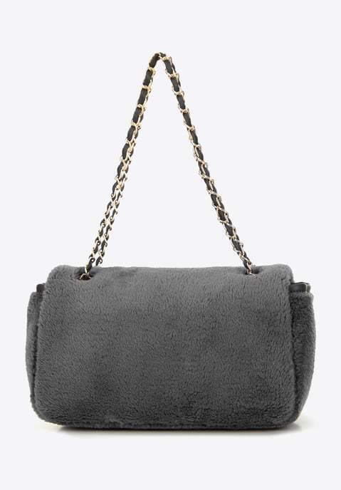 Wittchen Dames Crossbody Tas met Bont, Grijs - Image 2