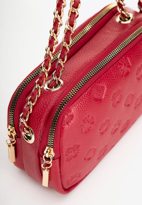 Wittchen Dames Leren Crossbody Tas met Ketting, Framboos, Natuurlijk Leer - Image 5