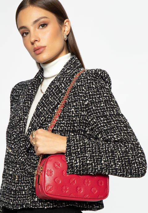 Wittchen Dames Leren Crossbody Tas met Ketting, Framboos, Natuurlijk Leer - Image 6