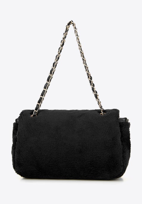 Wittchen Dames Crossbody Tas met Bont, Zwart Polyester - Image 2