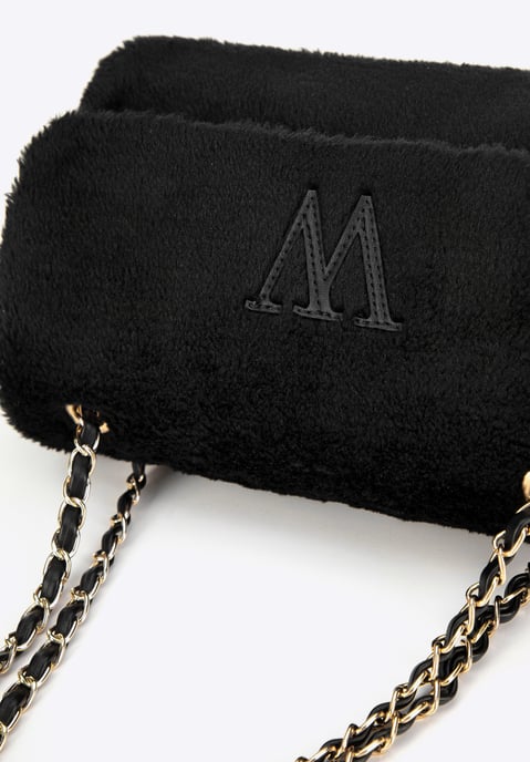 Wittchen Dames Crossbody Tas met Bont, Zwart Polyester - Image 4