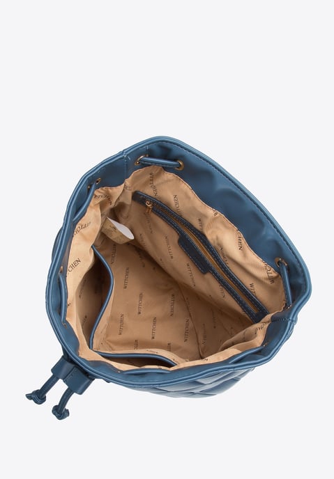 Wittchen Damesrugzak van geometrisch gewatteerd ecoleer, donkerblauw - Image 2