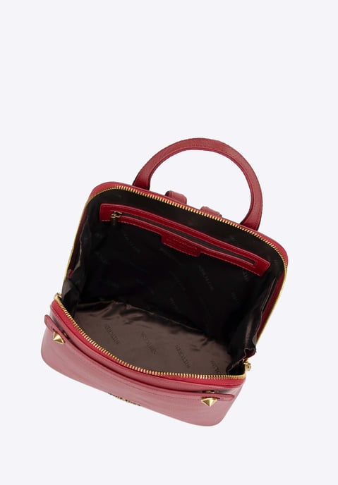 Wittchen Women's Leather Backpack Trapezoidal Red Natural Leather - Image 3