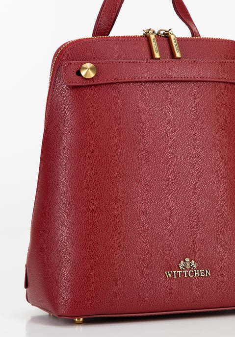 Wittchen Women's Leather Backpack Trapezoidal Red Natural Leather - Image 4