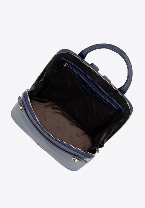 Wittchen Dames Leren Rugzak Trapeziumvormig Marineblauw Natuurlijk Leer - Image 3
