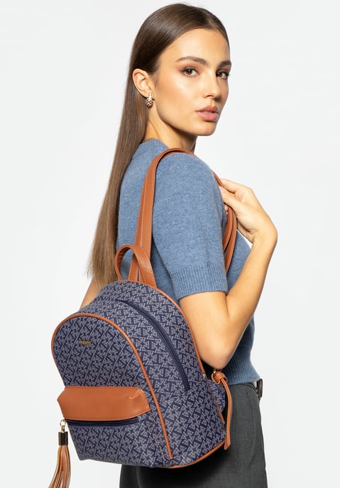 Wittchen Women's Backpack with Eco-leather and Tassel Navy Blue Navy Blue Eco-le - Image 4