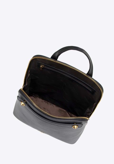 Wittchen Women's Leather Backpack Trapezoidal Black Black Natural Leather - Image 3