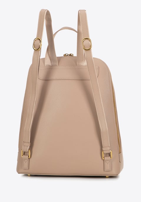 Wittchen Dames Leren Rugzak, Trapeziumvormig, Beige, Natuurlijk Leer - Image 2