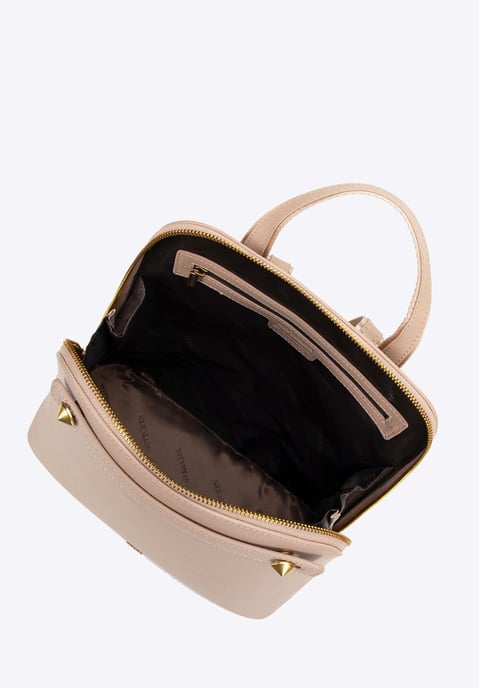 Wittchen Dames Leren Rugzak, Trapeziumvormig, Beige, Natuurlijk Leer - Image 3