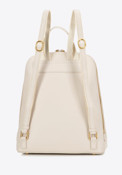 Wittchen Women's Leather Backpack Trapezoidal Cream Natural Leather - Image 2