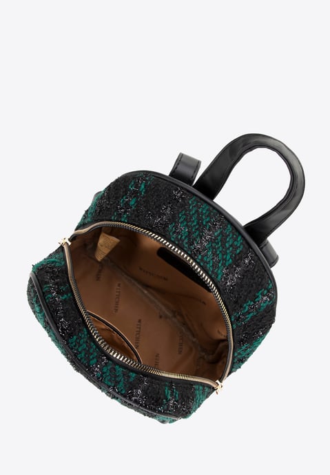 Wittchen Women's Backpack in Black and Green Polyester Bouclé Fabric - Image 2