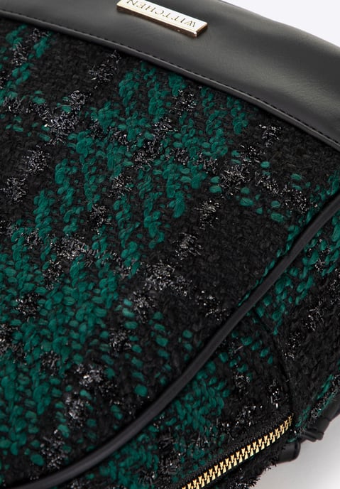 Wittchen Women's Backpack in Black and Green Polyester Bouclé Fabric - Image 3