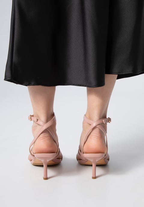 Wittchen Dames leren sandalen met bandjes op een stilettohak, stoffig roze - Image 3