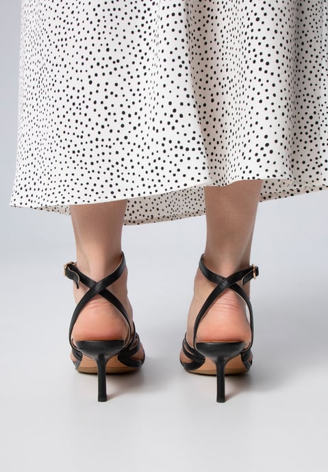 Wittchen Dames leren sandalen met bandjes op een hoge hak, zwart - Image 4