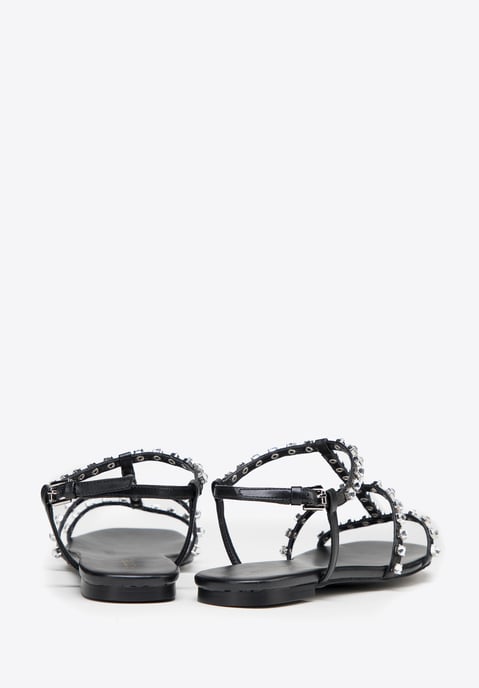 Wittchen Dames Leren Sandalen met Kristallen Zwart Natuurlijk Leer - Image 3