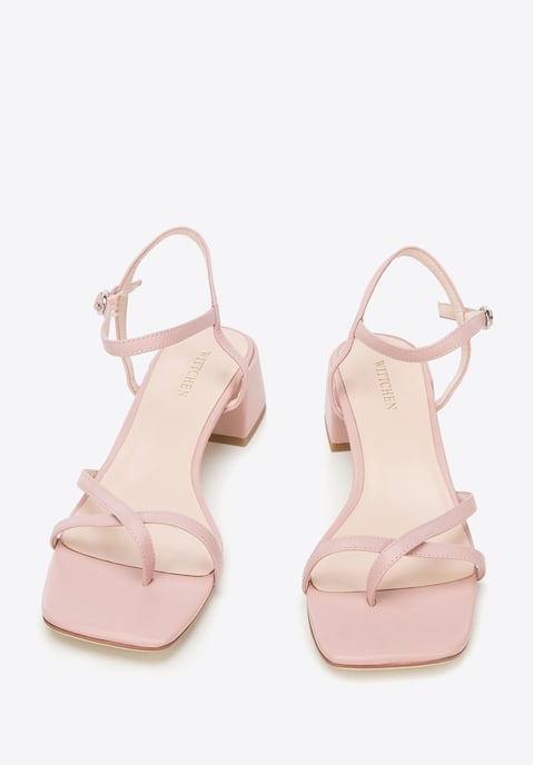 Wittchen Dames leren sandalen met dunne bandjes, stoffig roze, natuurlijk leer - Image 1