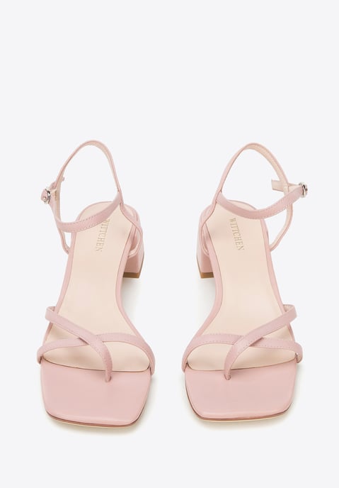 Wittchen Dames leren sandalen met dunne bandjes, stoffig roze, natuurlijk leer - Image 2