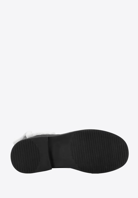 Wittchen Women's Suede Chelsea Boots with Faux Sheepskin Black Black Suede Leath - Image 4
