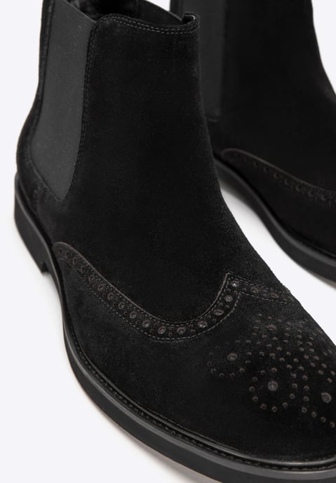 Wittchen Men's Chelsea Boots in Black Suede Leather - Image 6