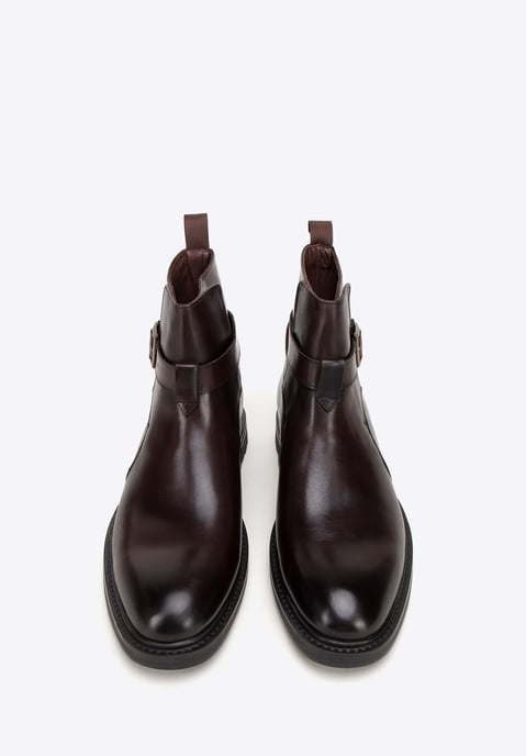 Wittchen Heren Leren Chelsea Boots met Gesp, Bruin, Natuurlijk Leer - Image 2