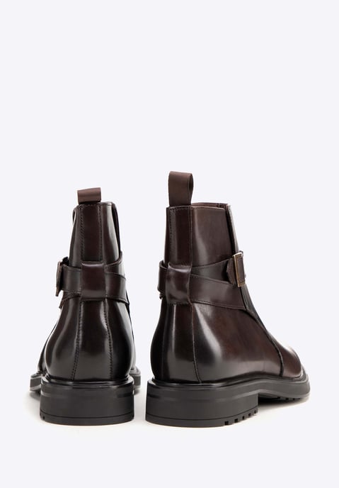 Wittchen Heren Leren Chelsea Boots met Gesp, Bruin, Natuurlijk Leer - Image 3