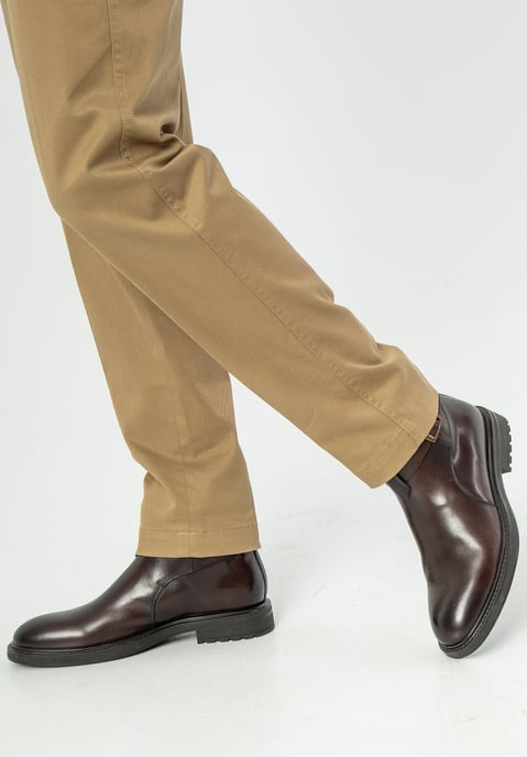 Wittchen Heren Leren Chelsea Boots met Gesp, Bruin, Natuurlijk Leer - Image 6