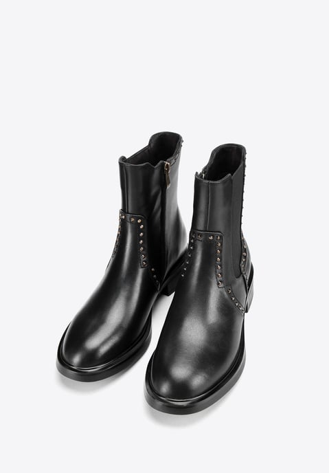 Wittchen Women's leather Chelsea boots with decorative rivets black - Image 1