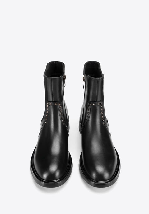 Wittchen Dames leren Chelsea boots met decoratieve klinknagels, zwart - Image 2
