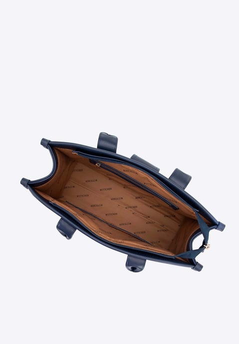 Wittchen Dames Klassieke Schoudertas met Stoffen Inzetstuk, Marineblauw - Image 3