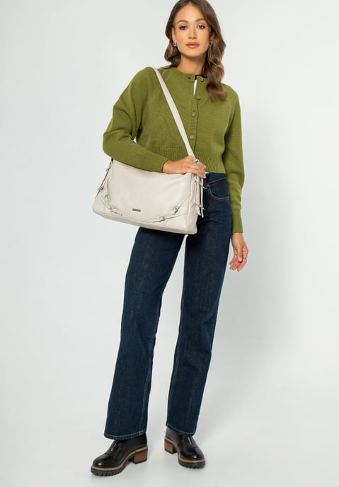 Wittchen Dames shopper met decoratieve banden, gebroken wit, eco-leer - Image 6